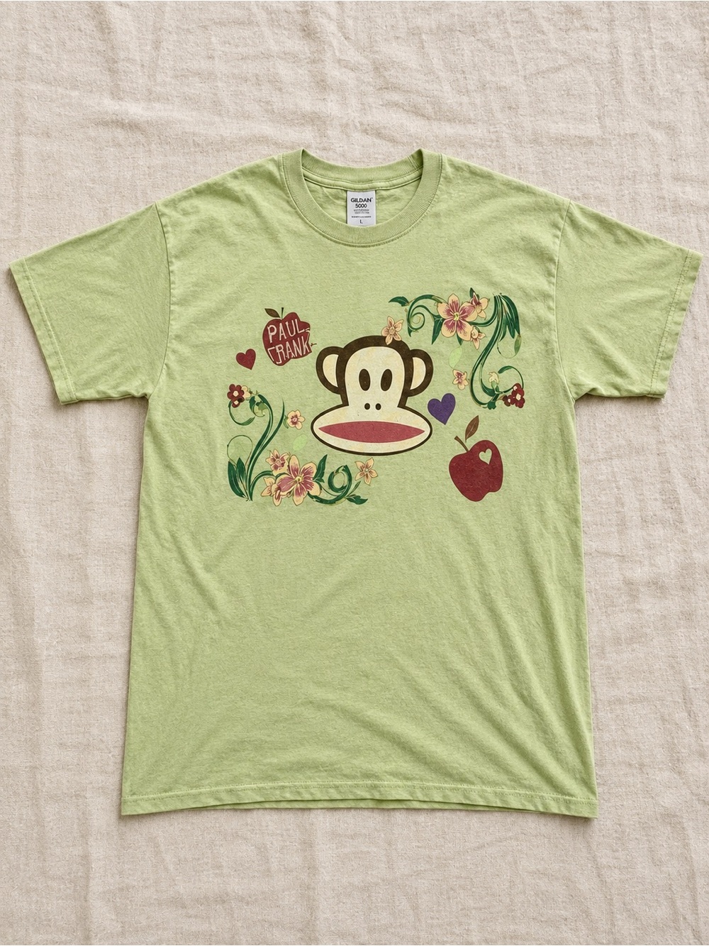 Light Green Paul Frank Monkey Graphic T-shirt